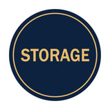 Navy Blue / Gold Signs ByLITA Circle Storage Sign