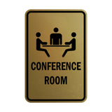 Brushed Gold Portrait Round Conference Room Sign 