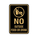 Portrait Round No Outside Food Or Drink Sign