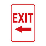 Portrait Round Exit Left Arrow Sign