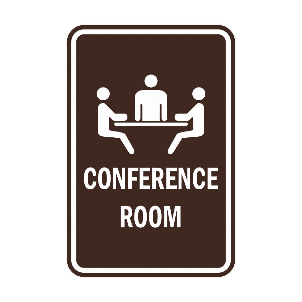 Dark Brown Portrait Round Conference Room Sign