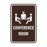 Dark Brown Portrait Round Conference Room Sign