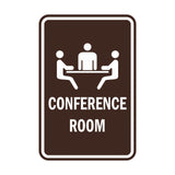 Dark Brown Portrait Round Conference Room Sign