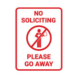 Portrait Round No Soliciting Please Go Away Wall or Door Sign