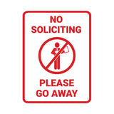 Portrait Round No Soliciting Please Go Away Wall or Door Sign