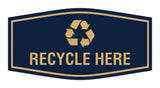 Fancy Recycle Here Wall or Door Sign