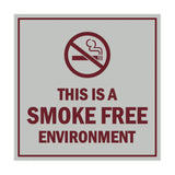 Signs ByLITA Square this is a smoke free environment Sign with Adhesive Tape, Mounts On Any Surface, Weather Resistant, Indoor/Outdoor Use