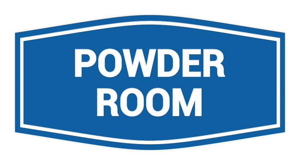 Blue Signs ByLITA Fancy Powder Room Sign with Adhesive Tape, Mounts On Any Surface, Weather Resistant, Indoor/Outdoor Use