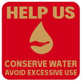 HELP US CONSERVE WATER Wall Door Sign