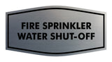 Signs ByLITA Fancy Fire Sprinkler Water Shut-Off Sign with Adhesive Tape, Mounts On Any Surface, Weather Resistant, Indoor/Outdoor Use