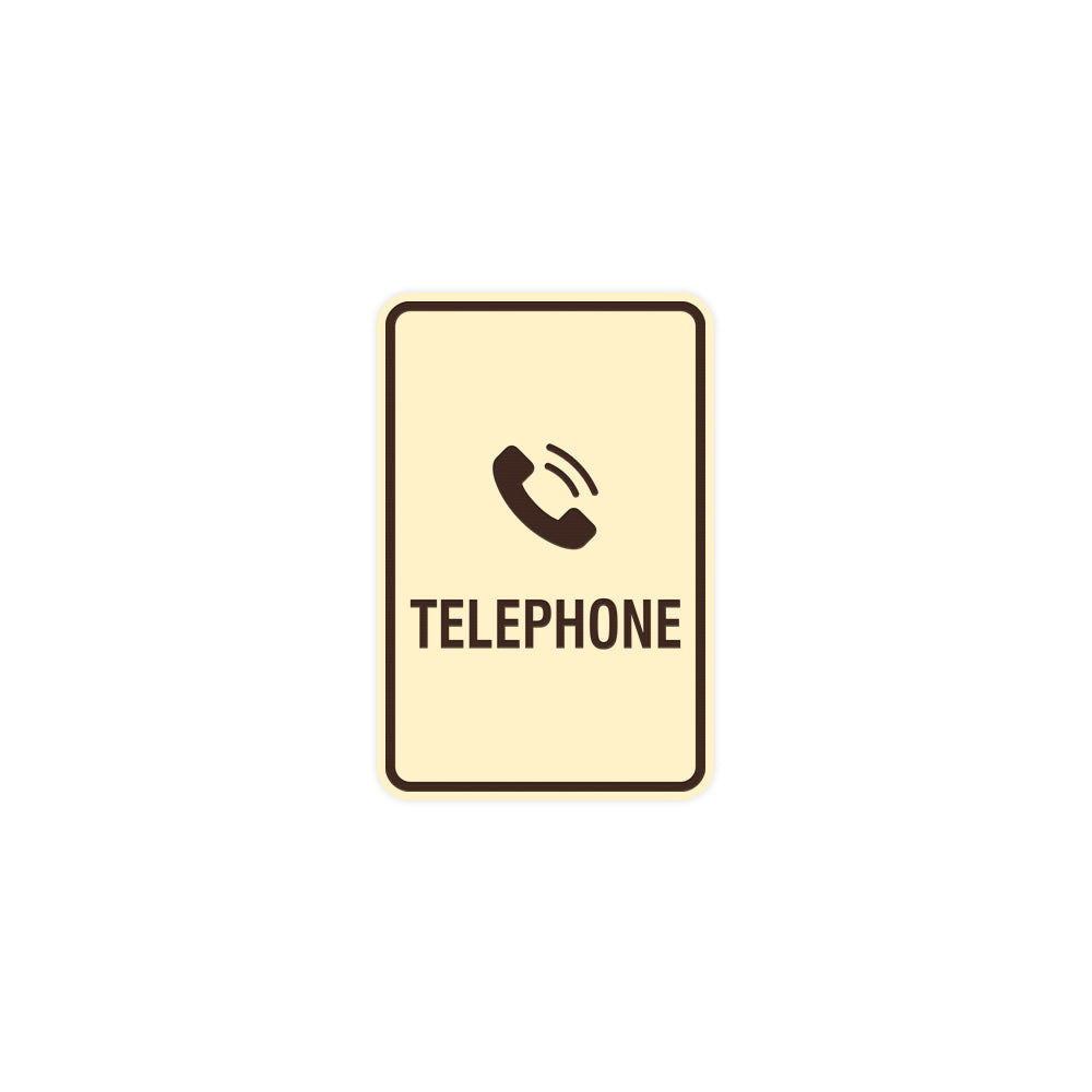 Portrait Round Telephone Sign With Adhesive Tape – Pacific Sign and Stamp