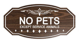 Victorian No Pets Except Service Animals Sign
