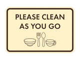 Classic Framed Please Clean As You Go Wall or Door Sign
