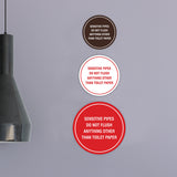 Circle Sensitive Pipes Do Not Flush Anything Other Than Toilet Paper Wall or Door Sign
