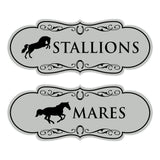 Designer Stallions and Mares, Restroom Wall or Door Signs (Set of 2)