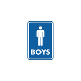 Portrait Round Boys Restroom Sign