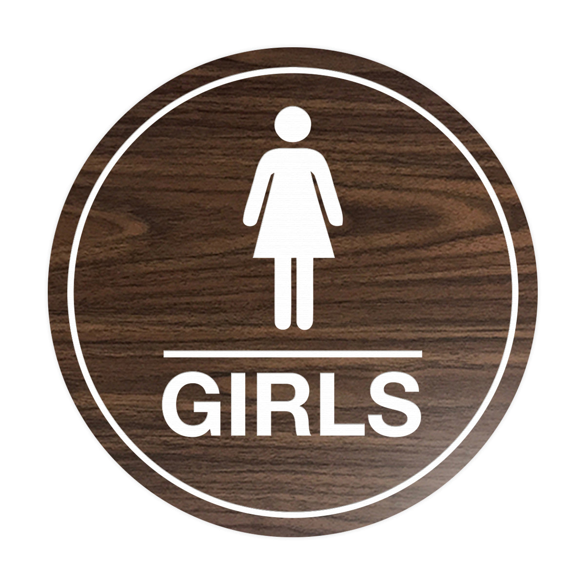 Signs ByLITA Circle Girls (female bathroom icon) Sign
