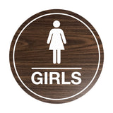 Signs ByLITA Circle Girls (female bathroom icon) Sign