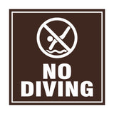 Signs ByLITA Square No Diving Sign with Adhesive Tape, Mounts On Any Surface, Weather Resistant, Indoor/Outdoor Use