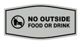 Fancy No Outside Food or Drink Sign