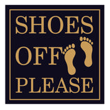 SHOES OFF PLEASE Square Wall Door Sign