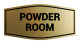 Brushed Gold Signs ByLITA Fancy Powder Room Sign with Adhesive Tape, Mounts On Any Surface, Weather Resistant, Indoor/Outdoor Use
