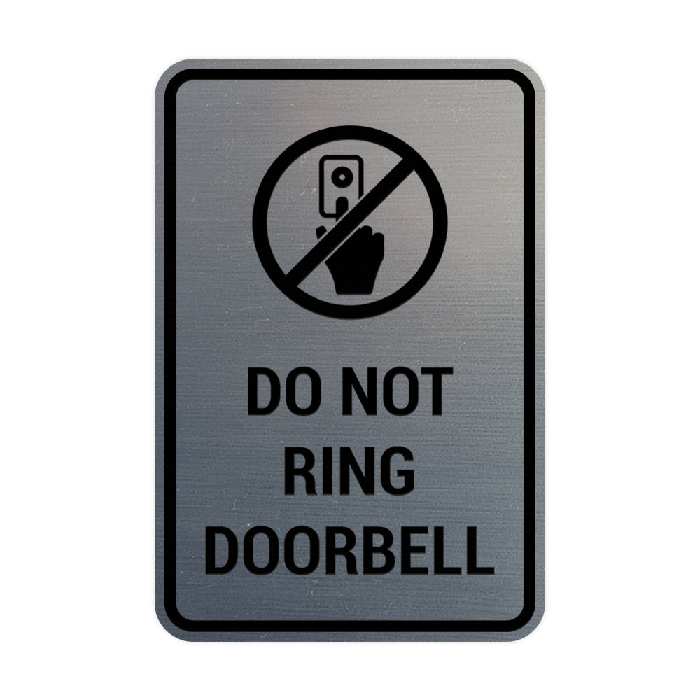 Portrait Round Do Not Ring Doorbell Sign