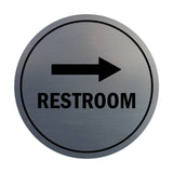Signs ByLITA Circle Restroom Right Arrow Sign