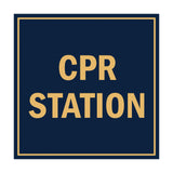 Signs ByLITA Square CPR Station Sign with Adhesive Tape, Mounts On Any Surface, Weather Resistant, Indoor/Outdoor Use