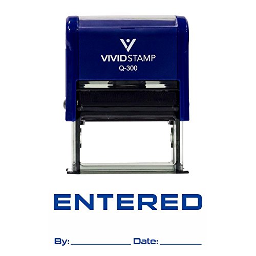 Entered By Date Self Inking Rubber Stamp