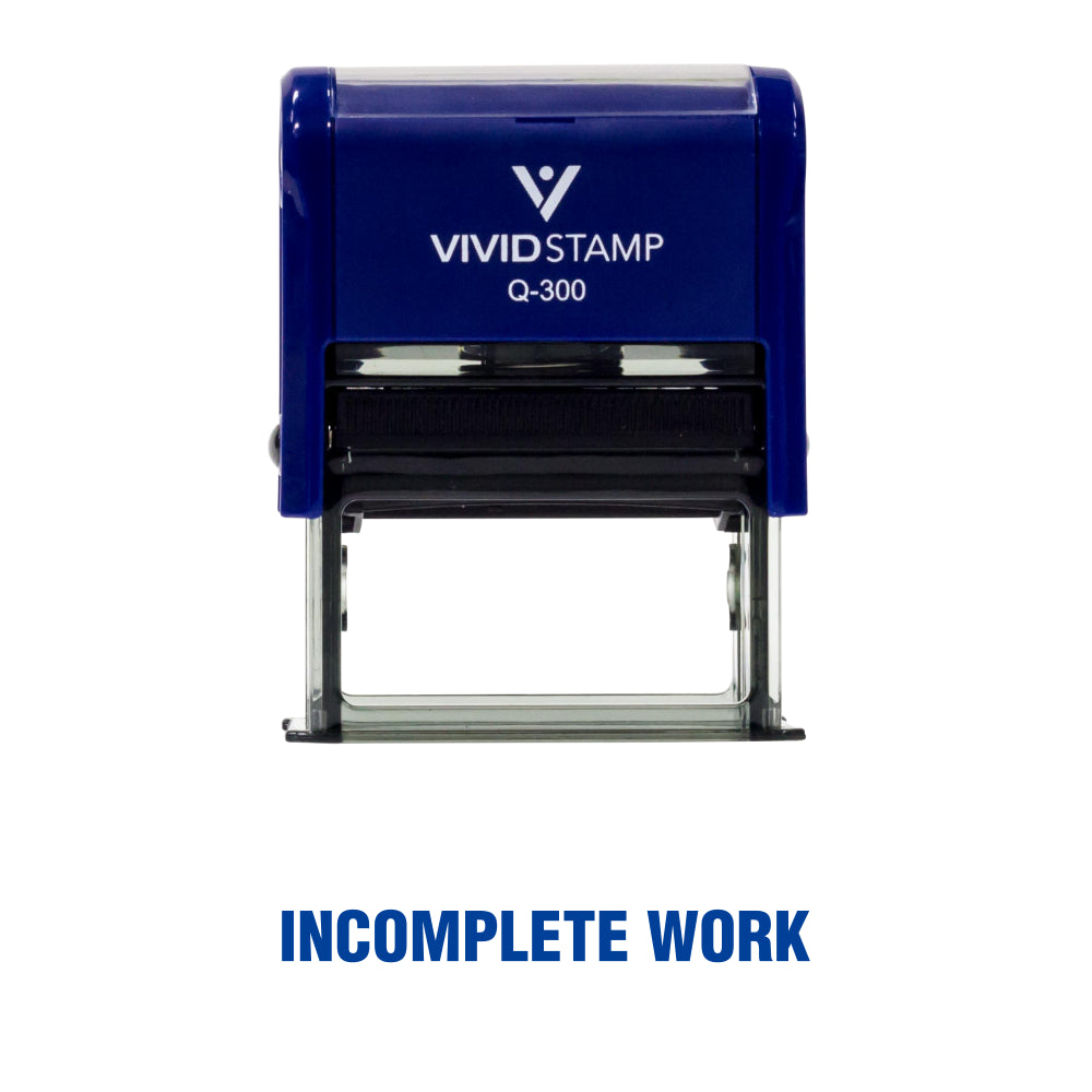 Incomplete Work Teacher Self Inking Rubber Stamp