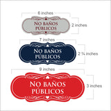 Signs ByLITA Designer Spanish No baños públicos Sign