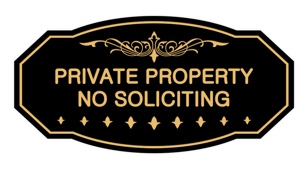 Victorian Private Property No Soliciting Sign