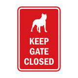 Portrait Round Keep Gate Closed Dog Sign