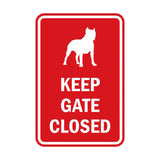 Portrait Round Keep Gate Closed Dog Sign