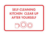 Classic Framed Self-Cleaning Kitchen Clear Up After Yourself Wall or Door Sign