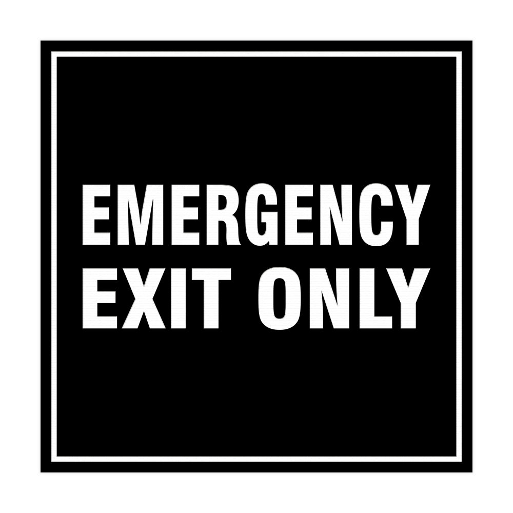 Signs ByLITA Square Emergency Exit Only Sign with Adhesive Tape