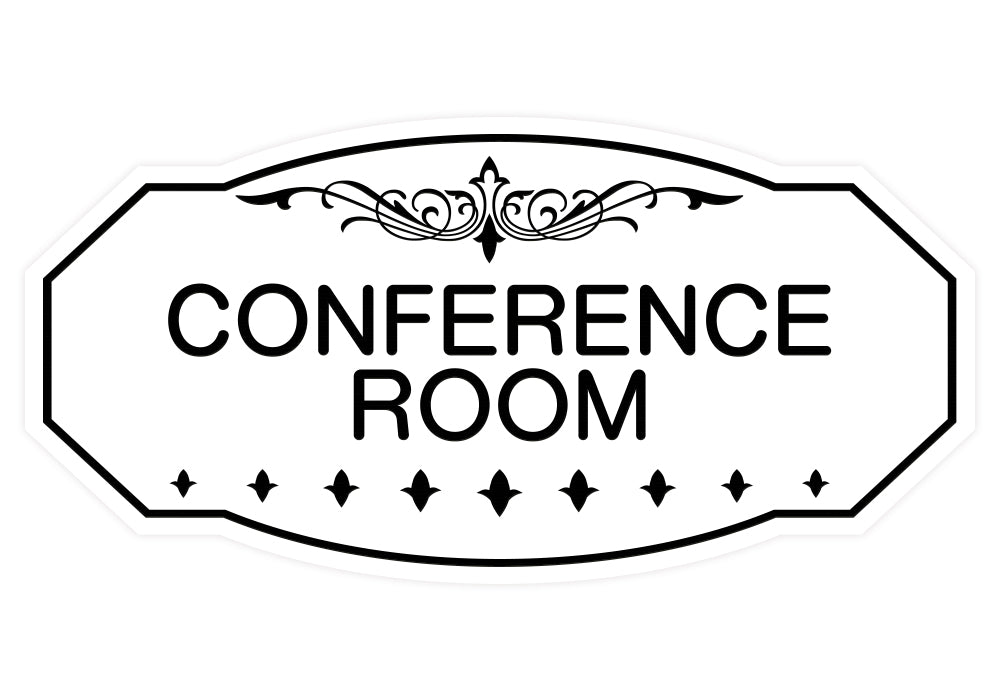 White Victorian Conference Room Sign