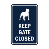Portrait Round Keep Gate Closed Dog Sign