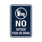 Portrait Round No Outside Food Or Drink Sign