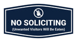 Fancy No Soliciting (Unwanted Visitors Will Be Eaten) Wall or Door Sign