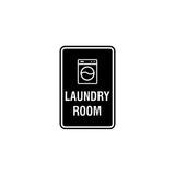 Black Portrait Round Laundry Room Sign
