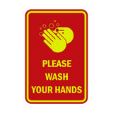 Portrait Round Please Wash Your Hands Sign
