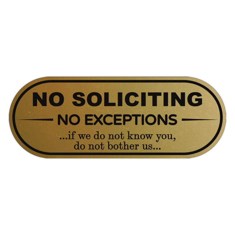NO SOLICITING NO EXCEPTIONS Door / Wall Sign – Pacific Sign and Stamp