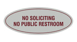 Signs ByLITA Oval No Soliciting No Public Restroom Sign