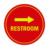 Signs ByLITA Circle Restroom Right Arrow Sign