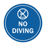 Signs ByLITA Circle No Diving Sign with Adhesive Tape, Mounts On Any Surface, Weather Resistant, Indoor/Outdoor Use