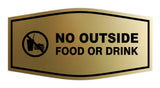 Fancy No Outside Food or Drink Sign