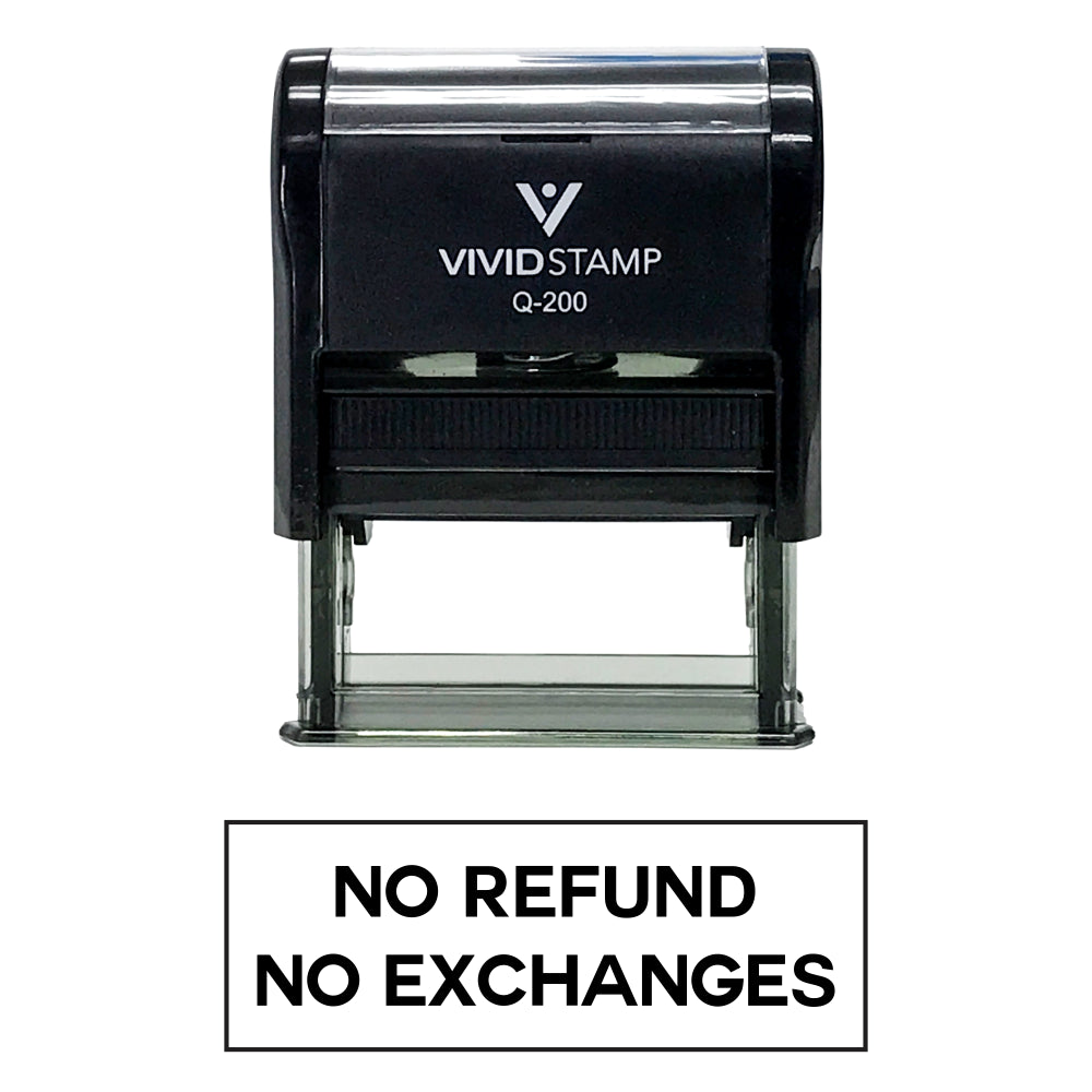 No Refunds No Exchanges Self Inking Rubber Stamp