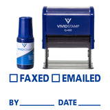 Faxed Emailed By Date Self Inking Rubber Stamp Combo With Refill